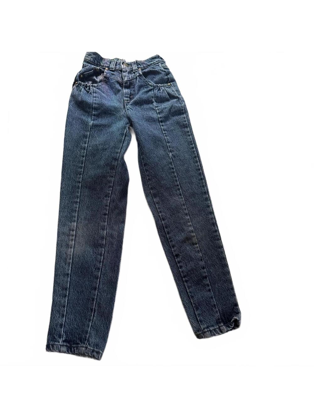 Vtg 80s Levis Pleated Western Jeans Girls Size 8 Made in USA 100% Cotton Crease